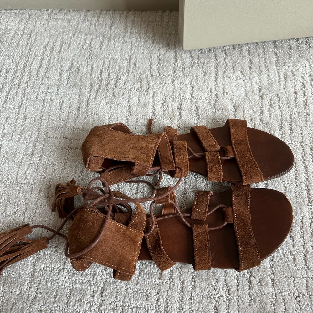 Brown Suede Women's Sandals